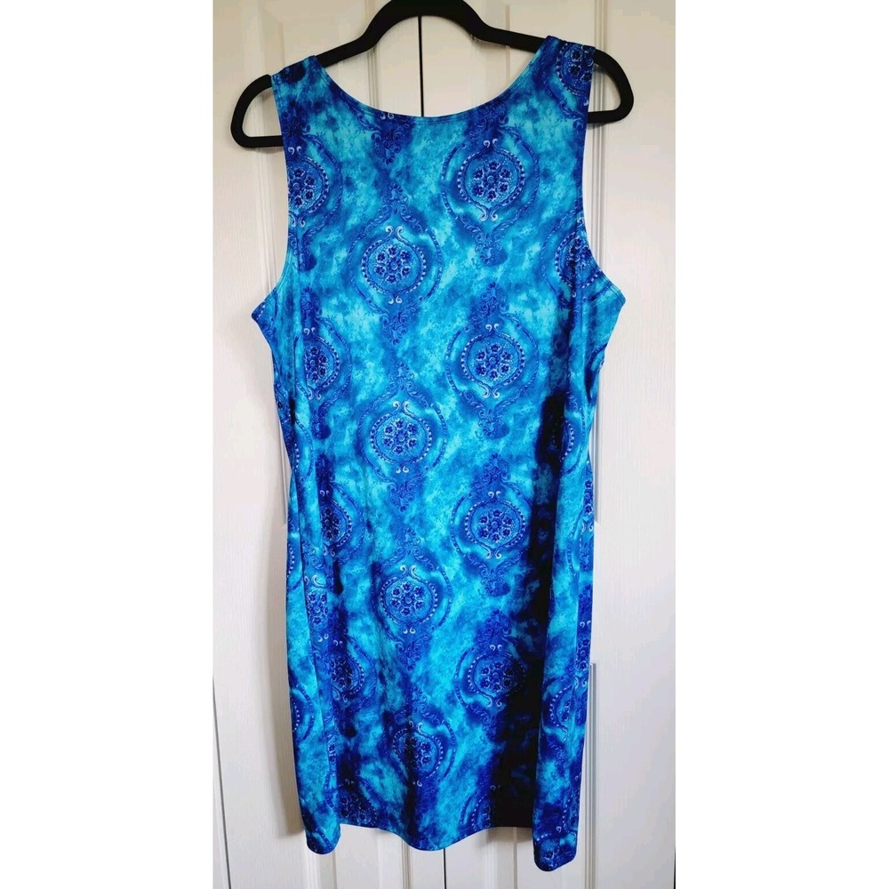 No Boundaries Jr. XL Mini Tank Dress Size XL Blue Vintage Ornament Print‎ NWOT